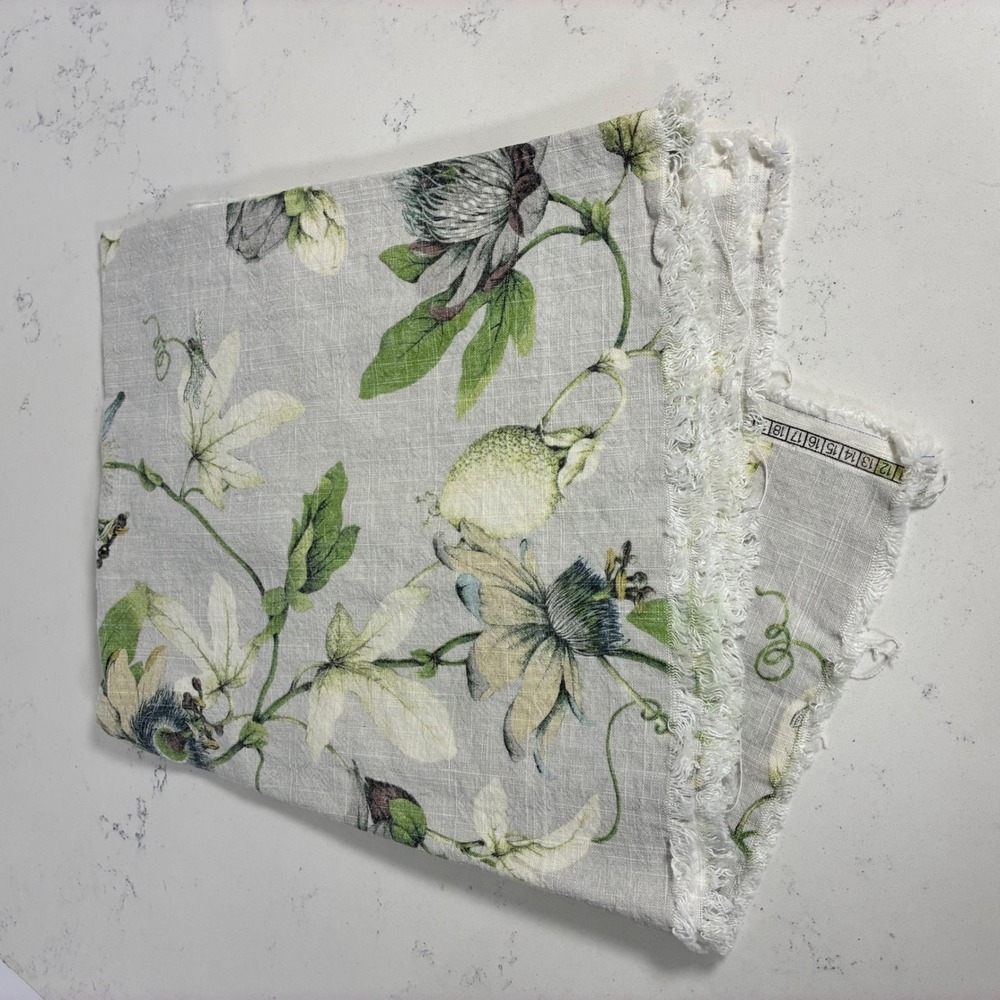 P/Kaufmann Fabric 53"x62" Botanical Upholstery Remnant Cottage Shabby Chic DIY
